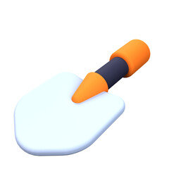 3D Rendered Shovel Isolated on The Transparant Background