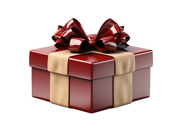 Obraz premium Bright christmas gift on a white background . 3D illustration. Anaglyph. View with red/cyan glasses to see in 3D. isolated on a Transparent background. Generative AI