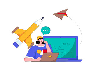 Education and learning people flat vector concept hand drawn illustration
