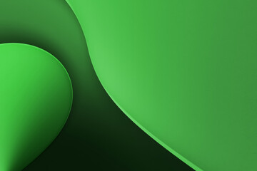 Illustration of a green background with rounded textured shapes and effects