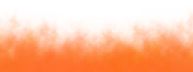 Orange rising smoke effect isolated on transparent background for decoration and covering. Vapor in air, steam flow, Fire, Vector illustration.