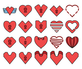 heart icons set vector illustration