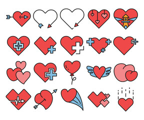 heart icons set vector illustration