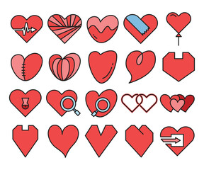 heart icons set vector illustration