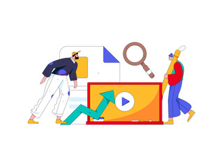 Education and learning people flat vector concept hand drawn illustration
