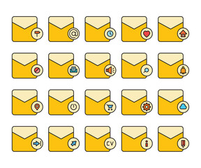 email and user interface icons set - Powered by Adobe