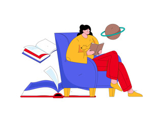 Education and learning people flat vector concept hand drawn illustration
