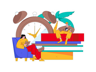 Education and learning people flat vector concept hand drawn illustration
