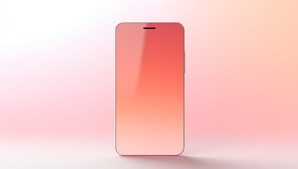 The phone is made on a light pink background with a screen with a gradient fill of peach fuzz color.
