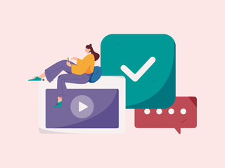 Education and learning people flat vector concept hand drawn illustration
