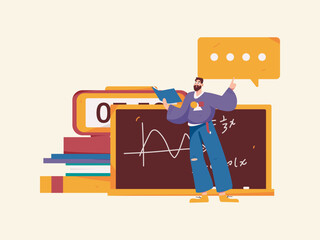 Education and learning people flat vector concept hand drawn illustration
