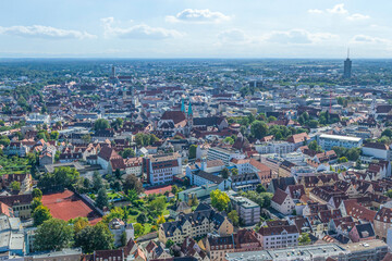 Augsburg im Luftbild, Blick über das Georgsviertel zum Dom und zur Innenstadt