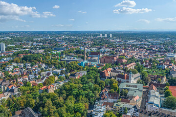 Augsburg im Luftbild, Blick über das Bleichviertel nach Südosten