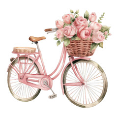 pink bicycle with flowers