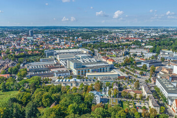 Augsburg im Luftbild, Blick über den Industriepark zur nördlichen Stadt