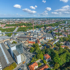 Ausblick über die MAN-Brücke auf Augsburg-Lechhausen östlich des Lech