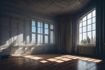 **empty room with window and rediator.