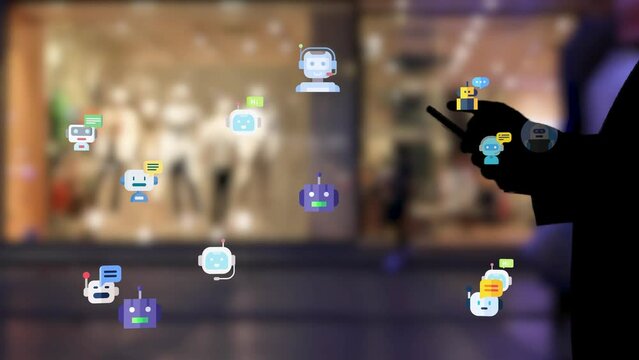 Messaging a Chatbot Chat Bot on a smartphone to find an answer to a question. High quality 4k footage