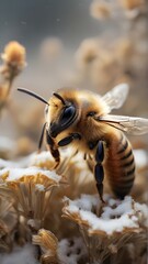 Experience the serene beauty of a winter bee
