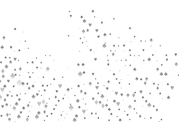 Light Silver, Gray vector template with poker symbols.