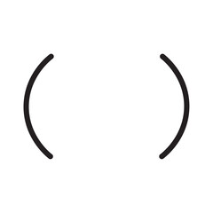 Parentheses and Round Brackets icon design features a pair of curved brackets, indicating a grouping or a related set of items. - obrazy, fototapety, plakaty
