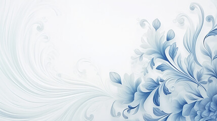 Fototapeta na wymiar Blue vintage floral wallpaper
