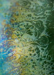 Fototapeta na wymiar Macro view of a soap bubble, soap bubble texture