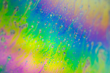 Macro view of a soap bubble, soap bubble texture