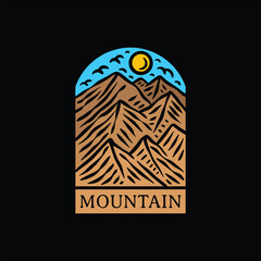 Colourful Mountain Logo Vector Design illustration Emblem