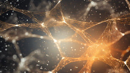 Neural connections mycelium background - obrazy, fototapety, plakaty