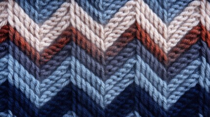 Knitted texture with zig zag patterns.