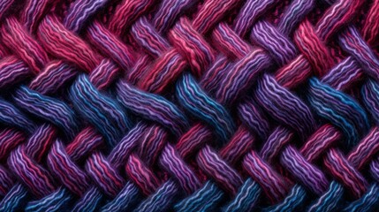 Lilac knitted texture. Abstract background from a thread pattern.