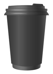 Coffee cup with place for lettering. Coffee to go. Hot street drinks, cardboard packaging plastic cap