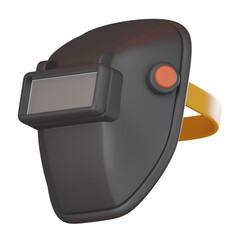 Welding Mask Icon for Construction Safety. 3D render