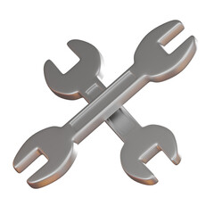 Wrench Icon for Construction and Repair. 3D render