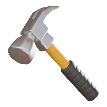 Hammer Icon for Building and Renovation Projects. 3D render