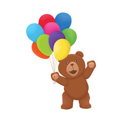 teddy bear with balloon illustration