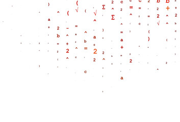 Light Red vector pattern with arithmetic signs. - obrazy, fototapety, plakaty
