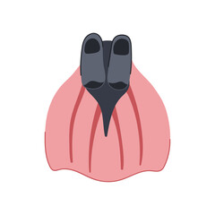 isometric flippers cartoon. scuba aquatics, line logo, adventure character isometric flippers sign. isolated symbol vector illustration