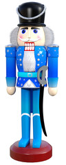 Nutcracker doll in blue Christmas Illustration 3d - obrazy, fototapety, plakaty