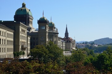 Fototapeta na wymiar Palacio federal de Suiza en Berna, Capital de Suiza