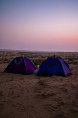 Tent on desert 