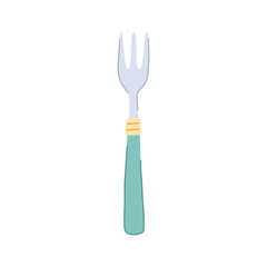 kitchen fork cartoon. plate symbol, dinner tableware, restaurant meal kitchen fork sign. isolated symbol vector illustration