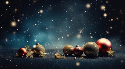 Christmas background with christmas balls and decoration