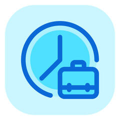 Editable work hour, freelancer, time, briefcase vector icon. Remote work, job, profession. Part of a big icon set family. Perfect for web and app interfaces, presentations, infographics, etc