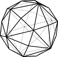 Disdyakisdodecahedron 3D Wireframe Polyhedron