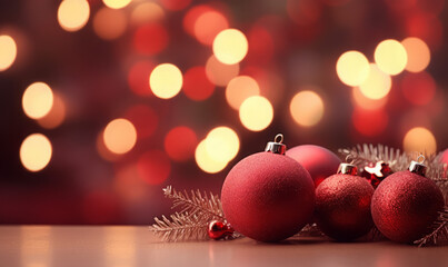 Red Christmas balls Background