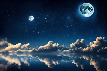 Naklejka na ściany i meble sky with moon