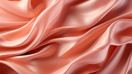 Peach color silk satin fold smoothly as a background