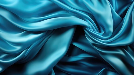 Obraz premium Blue silk satin fold smoothly as a background